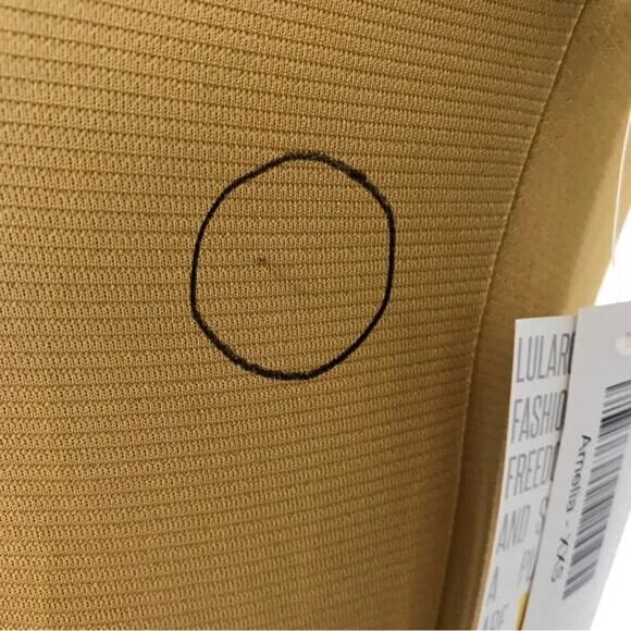 LuLaRoe Amelia dress XXS 00 0 mustard yellow fit & flare pockets light academia - Picture 4 of 7